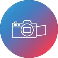 Mirrorless Camera Line Gradient Circle Background Icon vector