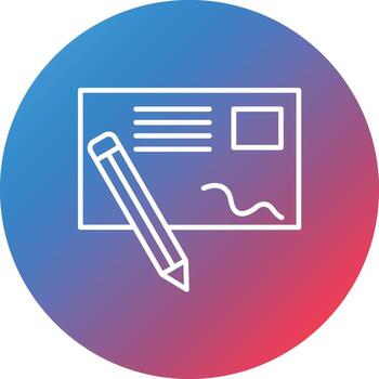 Postcard Line Gradient Circle Background Icon vector