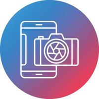 Smartphone Camera Line Gradient Circle Background Icon vector