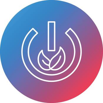 icono de fondo de círculo degradado de línea de botón de encendido eco vector