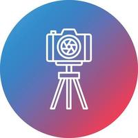 Tripod Camera Line Gradient Circle Background Icon vector