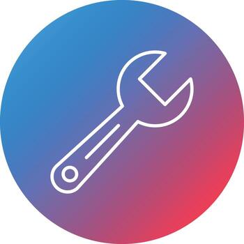 Wrench Line Gradient Circle Background Icon vector