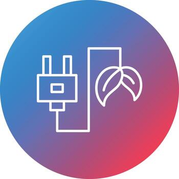 icono de fondo de círculo degradado de línea de toma de corriente ecológica vector