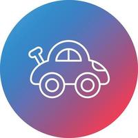Car Toy Line Gradient Circle Background Icon vector