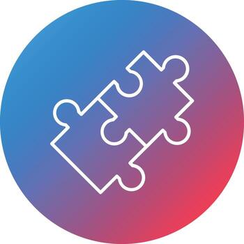 icono de fondo de círculo degradado de línea de rompecabezas vector