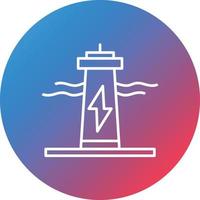 Tidal Power Line Gradient Circle Background Icon vector