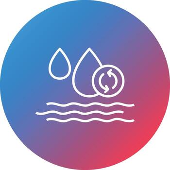 Save Water Line Gradient Circle Background Icon vector
