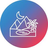 Oasis Line Gradient Circle Background Icon vector