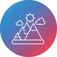 Mountains Landscape Line Gradient Circle Background Icon vector