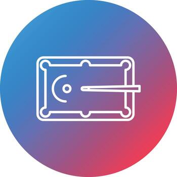 Billiard Game Line Gradient Circle Background Icon vector