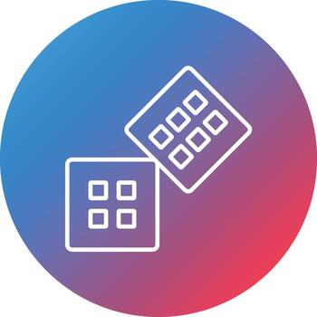 Dice Line Gradient Circle Background Icon vector
