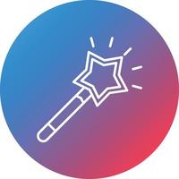 Magic Wand Line Gradient Circle Background Icon vector