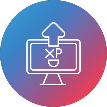 Level Up Line Gradient Circle Background Icon vector