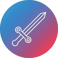 Game Sword Line Gradient Circle Background Icon vector