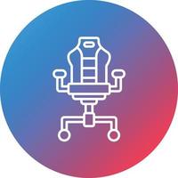 Gaming Chair Line Gradient Circle Background Icon vector