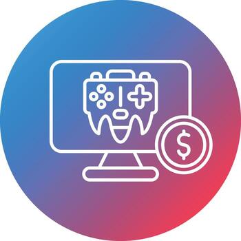icono de fondo de círculo de degradado de línea de juego de compra vector