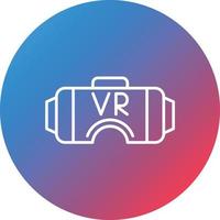 VR Glasses Line Gradient Circle Background Icon vector