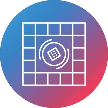 Board Game Line Gradient Circle Background Icon vector