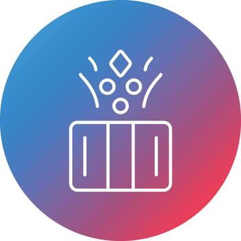 Surprise Box Line Gradient Circle Background Icon vector