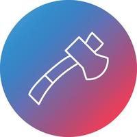 Hatchet Line Gradient Circle Background Icon vector