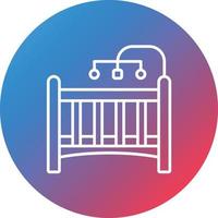 Baby Crib Line Gradient Circle Background Icon vector