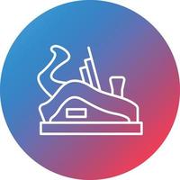 Plane Tool Line Gradient Circle Background Icon vector