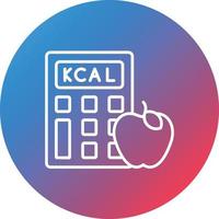 Calorie Calculator Line Gradient Circle Background Icon vector