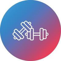 Dumbells Line Gradient Circle Background Icon vector