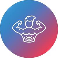 Body Builder Line Gradient Circle Background Icon vector