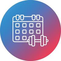 Gym Calendar Line Gradient Circle Background Icon vector