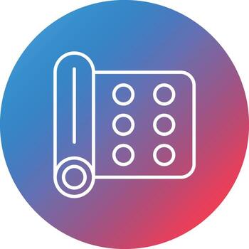 Gym Carpet Line Gradient Circle Background Icon vector