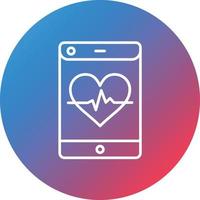 Heartbeak Line Gradient Circle Background Icon vector