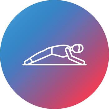 Push Ups Line Gradient Circle Background Icon vector
