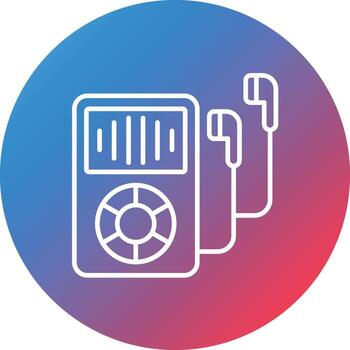 Music Player Line Gradient Circle Background Icon vector
