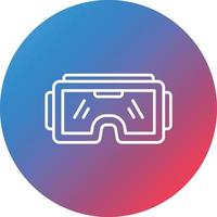 VR Glasses Line Gradient Circle Background Icon vector