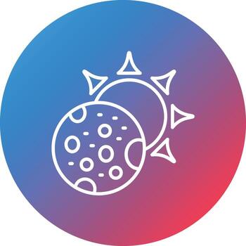 icono de fondo de círculo degradado de línea de eclipse vector