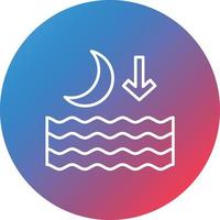 Low Tide Line Gradient Circle Background Icon vector