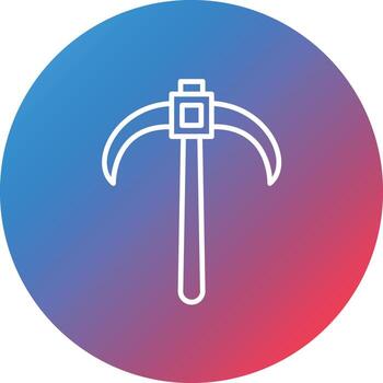 Pickaxe Line Gradient Circle Background Icon vector