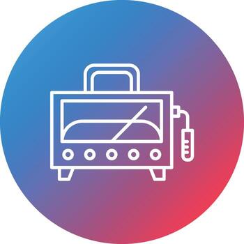 Radiation Detector Line Gradient Circle Background Icon vector