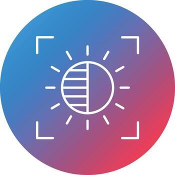 Camera Brightness Line Gradient Circle Background Icon vector