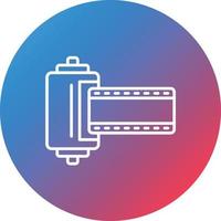 Camera Roll Line Gradient Circle Background Icon vector