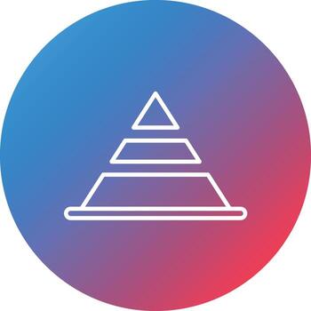 Pyramid Line Gradient Circle Background Icon vector