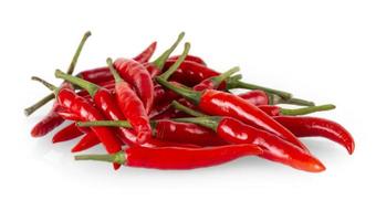 Bunch of Red Spicy Chilli, Chili Peppers isolated on white photo