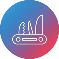 Pocket Knife Line Gradient Circle Background Icon vector