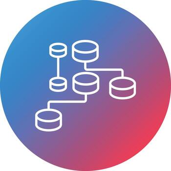 Unstructured Data Line Gradient Circle Background Icon vector