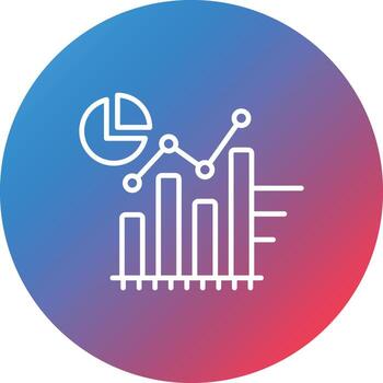 Statistical Analysis Line Gradient Circle Background Icon vector