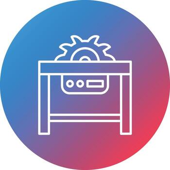 Table Cutter Line Gradient Circle Background Icon vector