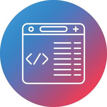 icono de fondo de círculo degradado de línea de programación vector