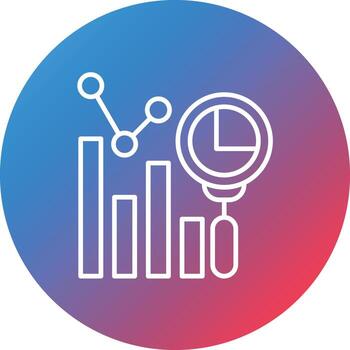Predictive Analytics Line Gradient Circle Background Icon vector