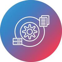 Data Transformation Line Gradient Circle Background Icon vector